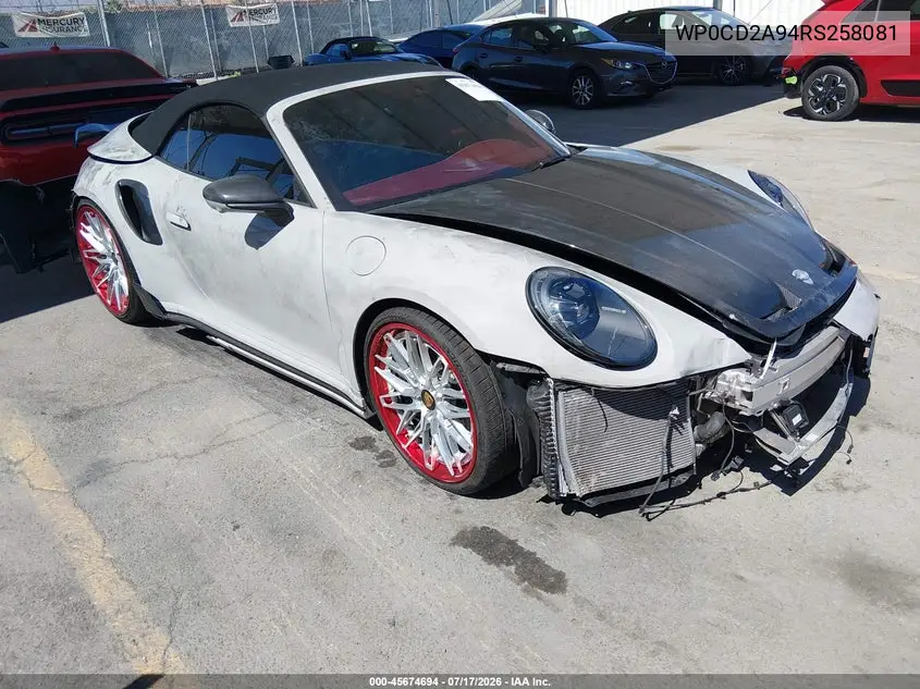 2024 Porsche 911 Turbo Cabriolet/Turbo S Cabriolet VIN: WP0CD2A94RS258081 Lot: 45674694