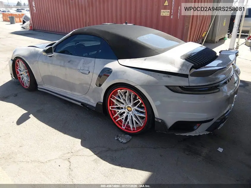 2024 Porsche 911 Turbo Cabriolet/Turbo S Cabriolet VIN: WP0CD2A94RS258081 Lot: 45674694