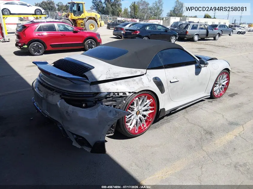 2024 Porsche 911 Turbo Cabriolet/Turbo S Cabriolet VIN: WP0CD2A94RS258081 Lot: 45674694