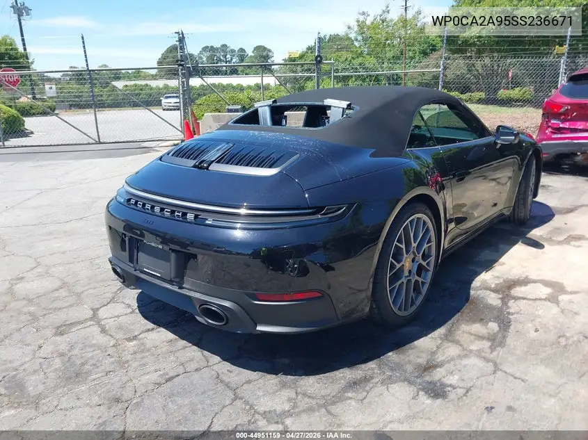 2025 Porsche 911 Carrera Cabriolet/Carrera T Cabriolet VIN: WP0CA2A95SS236671 Lot: 44951159