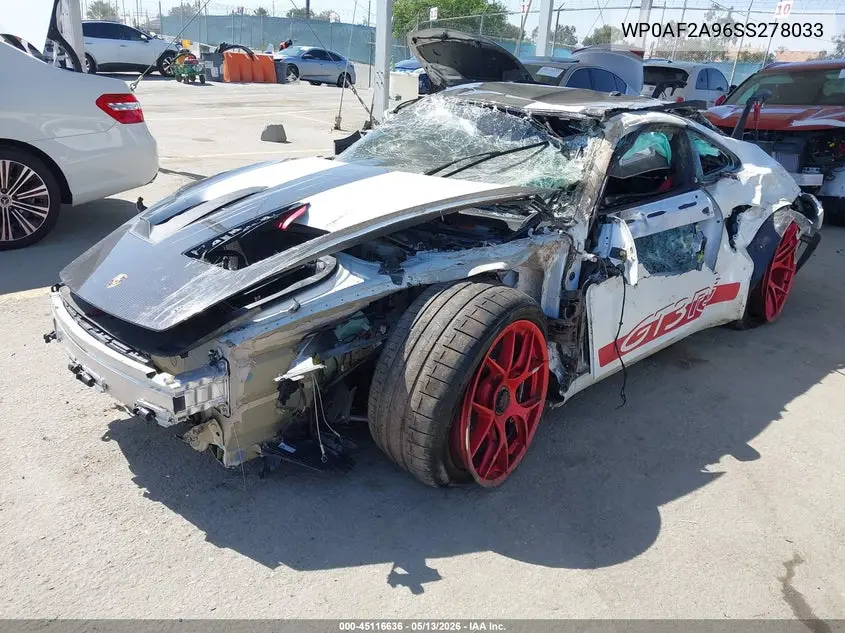 2025 Porsche 911 Gt3 Rs VIN: WP0AF2A96SS278033 Lot: 45116636
