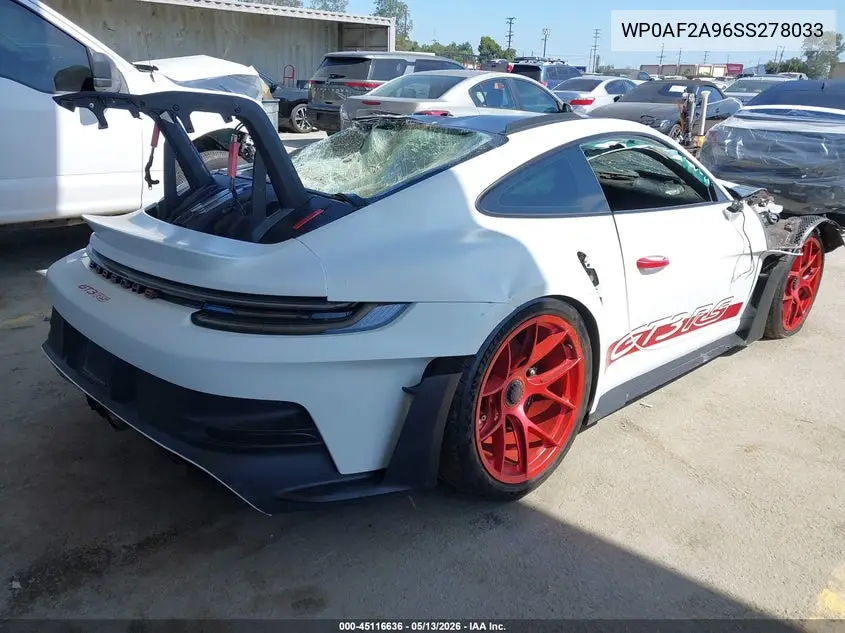 2025 Porsche 911 Gt3 Rs VIN: WP0AF2A96SS278033 Lot: 45116636