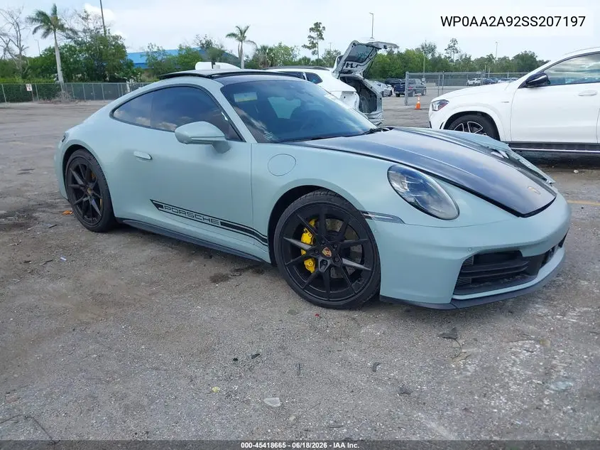 2025 Porsche 911 Carrera/Carrera T VIN: WP0AA2A92SS207197 Lot: 45418665