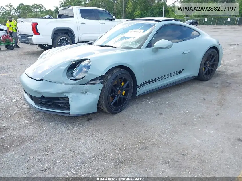 2025 Porsche 911 Carrera/Carrera T VIN: WP0AA2A92SS207197 Lot: 45418665