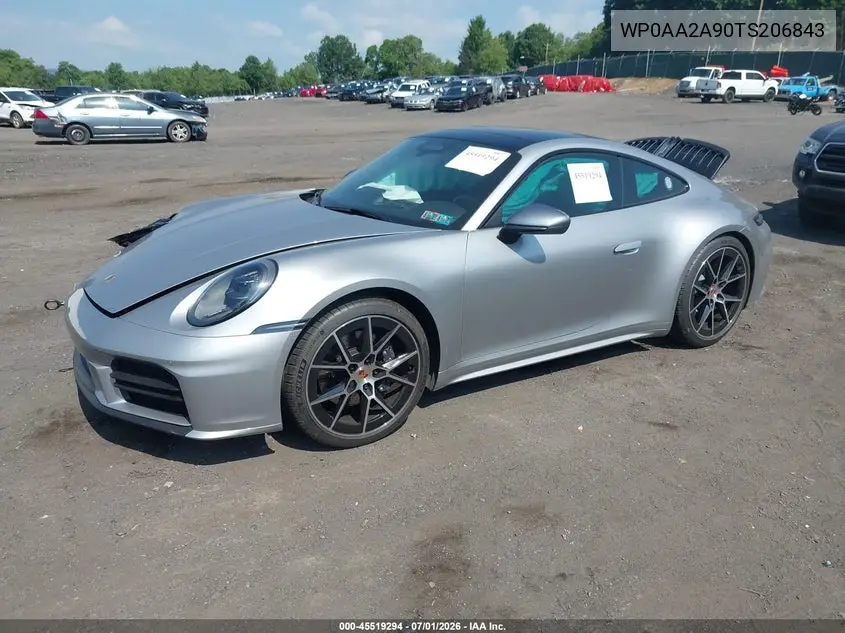 2026 Porsche 911 Carrera/Carrera T VIN: WP0AA2A90TS206843 Lot: 45519294
