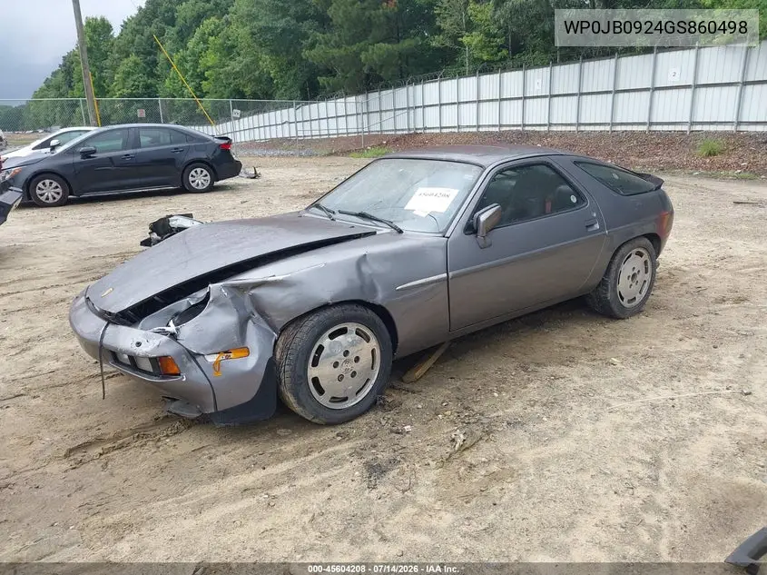 1986 Porsche 928 S VIN: WP0JB0924GS860498 Lot: 45604208