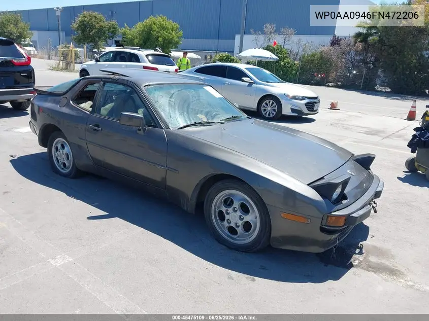 1985 Porsche 944 VIN: WP0AA0946FN472206 Lot: 45475109