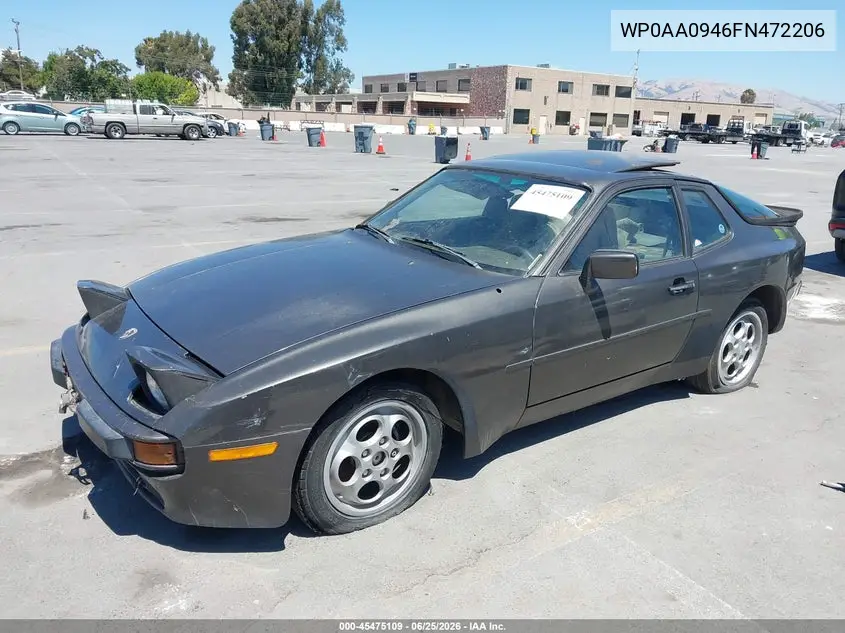 1985 Porsche 944 VIN: WP0AA0946FN472206 Lot: 45475109