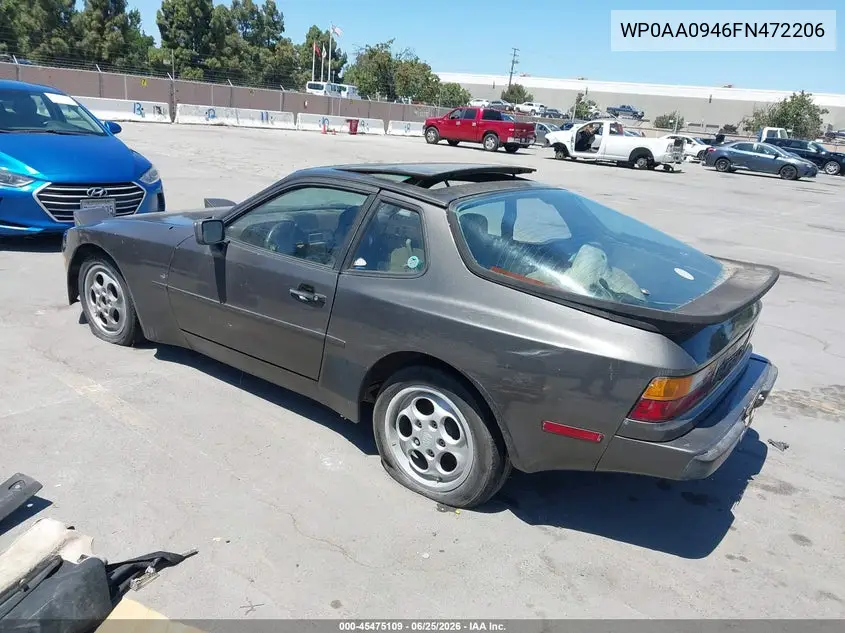 1985 Porsche 944 VIN: WP0AA0946FN472206 Lot: 45475109