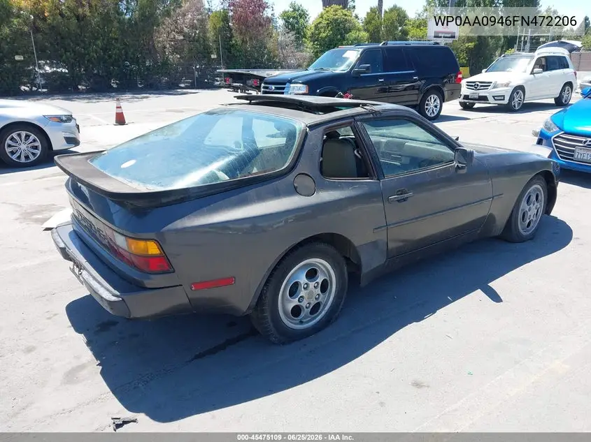 1985 Porsche 944 VIN: WP0AA0946FN472206 Lot: 45475109