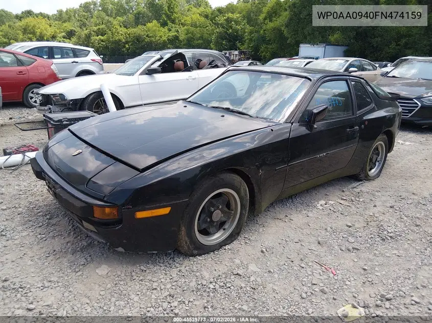 1985 Porsche 944 VIN: WP0AA0940FN474159 Lot: 45539773