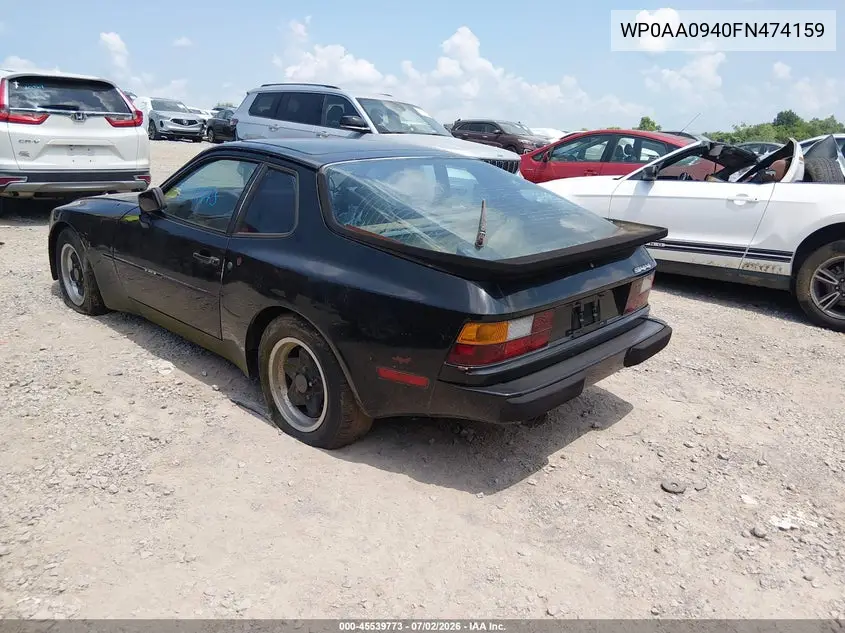 1985 Porsche 944 VIN: WP0AA0940FN474159 Lot: 45539773