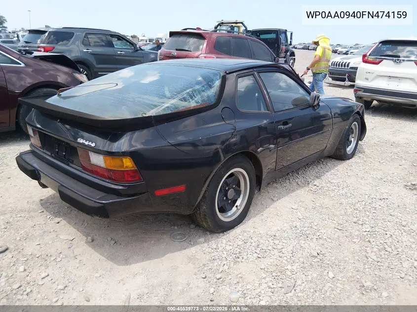 1985 Porsche 944 VIN: WP0AA0940FN474159 Lot: 45539773