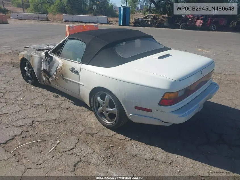 1990 Porsche 944 S VIN: WP0CB2945LN480648 Lot: 45574047