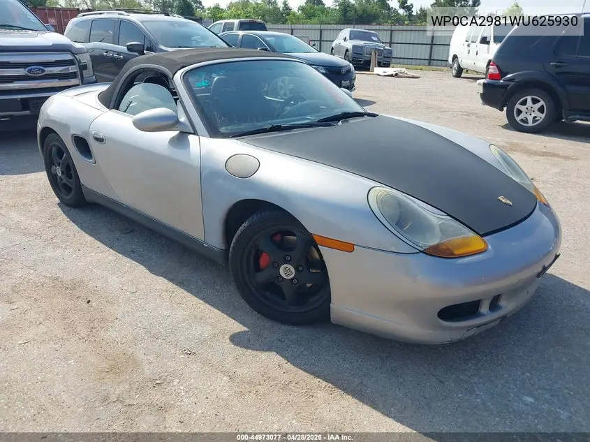 1998 Porsche Boxster VIN: WP0CA2981WU625930 Lot: 44973077