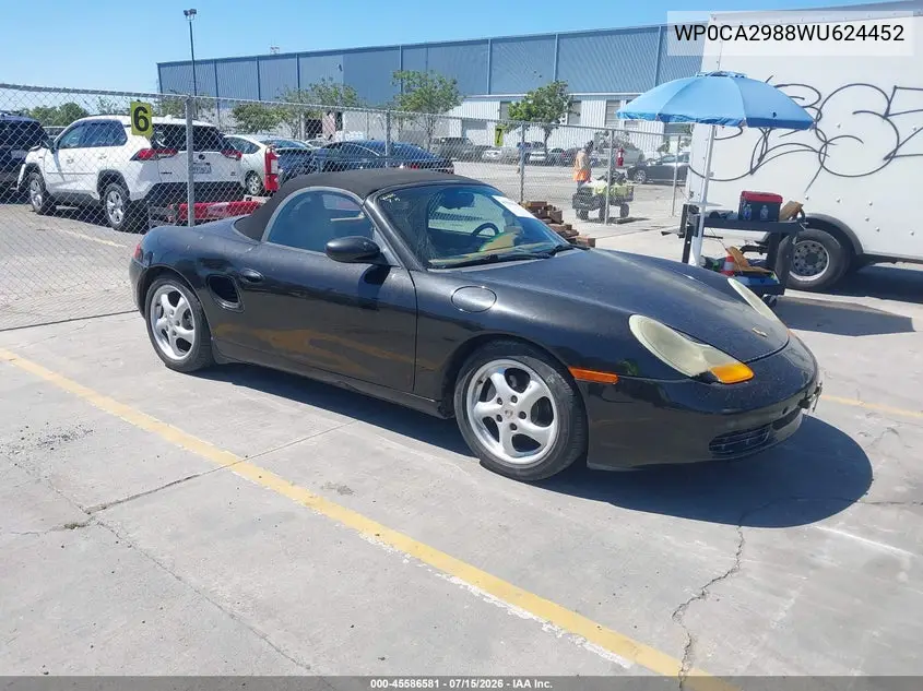 1998 Porsche Boxster VIN: WP0CA2988WU624452 Lot: 45586581