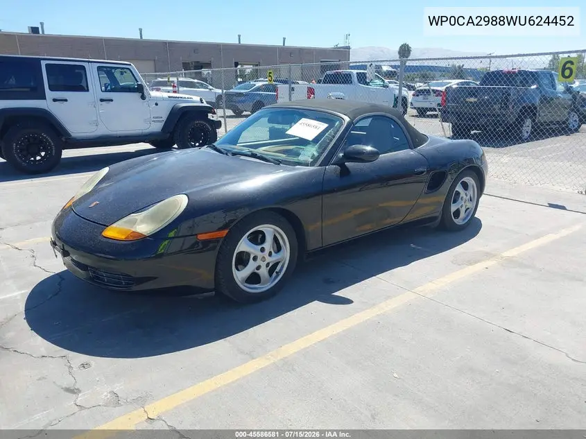 1998 Porsche Boxster VIN: WP0CA2988WU624452 Lot: 45586581