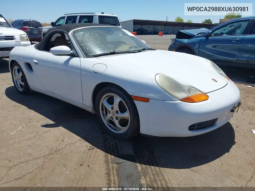 1999 Porsche Boxster VIN: WP0CA2988XU630981 Lot: 45642210