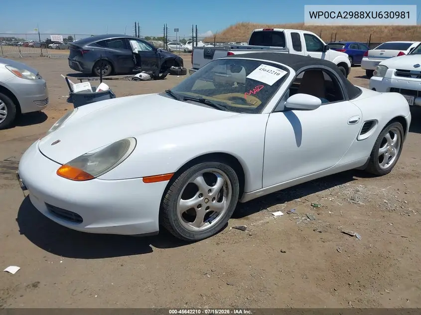 1999 Porsche Boxster VIN: WP0CA2988XU630981 Lot: 45642210