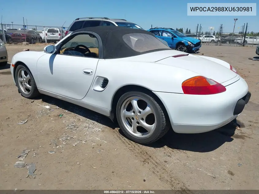 1999 Porsche Boxster VIN: WP0CA2988XU630981 Lot: 45642210