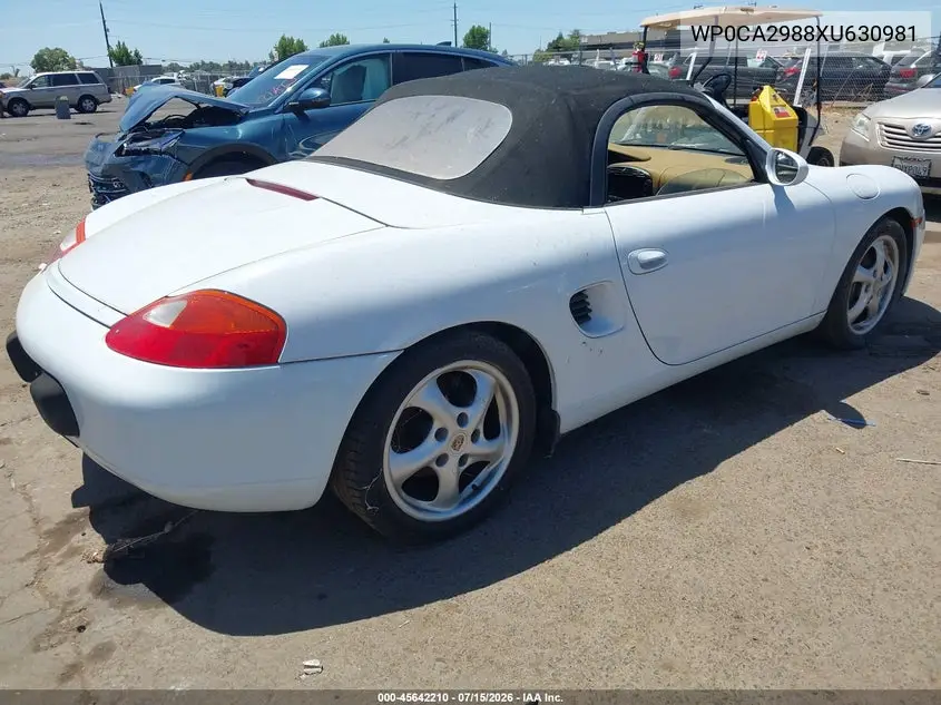 1999 Porsche Boxster VIN: WP0CA2988XU630981 Lot: 45642210