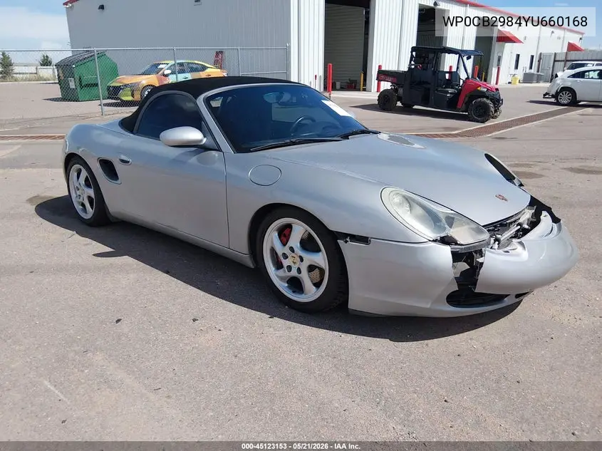 2000 Porsche Boxster S VIN: WP0CB2984YU660168 Lot: 45123153
