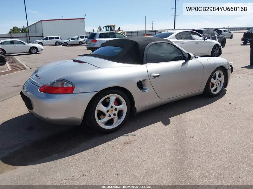 2000 Porsche Boxster S VIN: WP0CB2984YU660168 Lot: 45123153