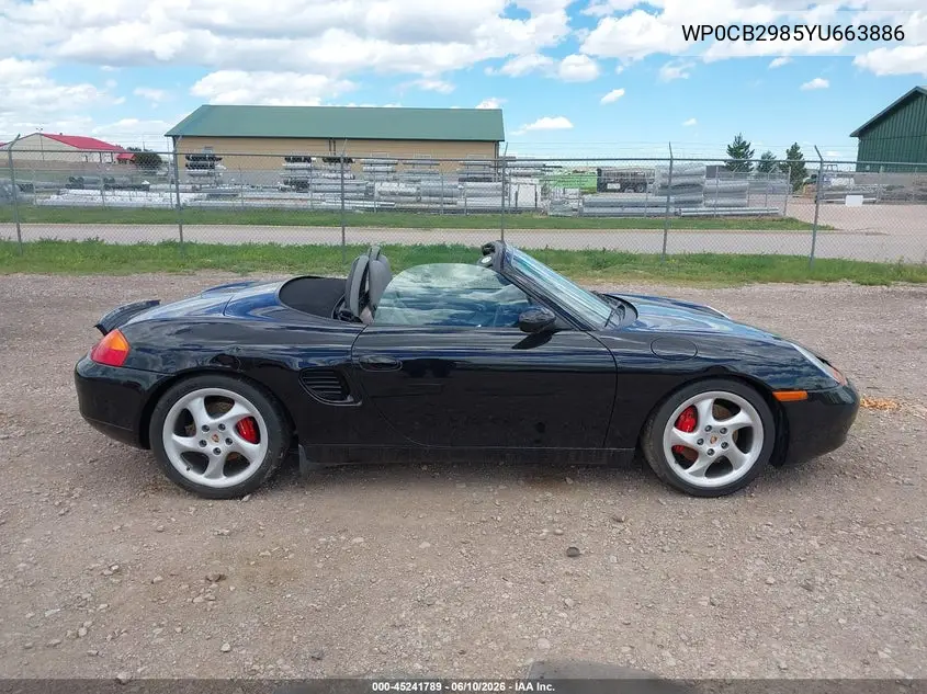 2000 Porsche Boxster S VIN: WP0CB2985YU663886 Lot: 45241789