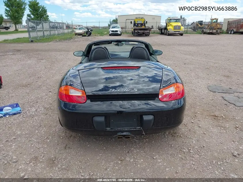 2000 Porsche Boxster S VIN: WP0CB2985YU663886 Lot: 45241789
