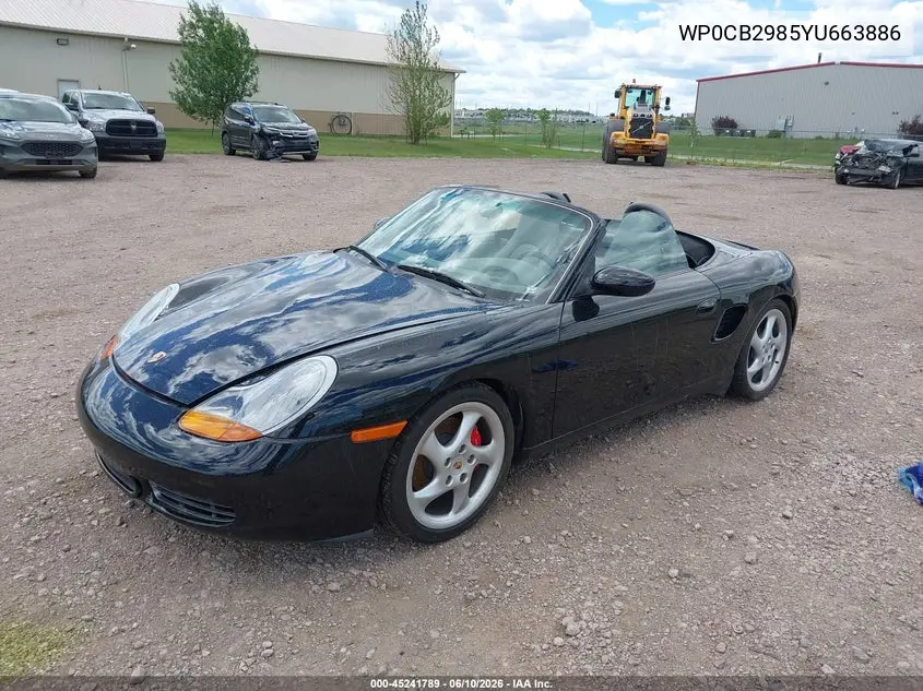 2000 Porsche Boxster S VIN: WP0CB2985YU663886 Lot: 45241789