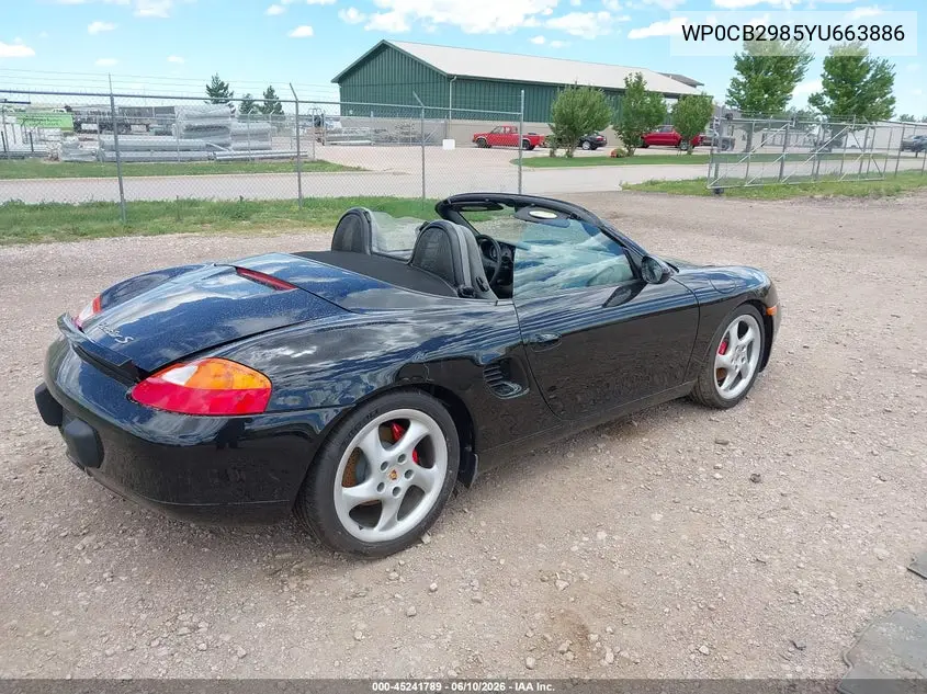 2000 Porsche Boxster S VIN: WP0CB2985YU663886 Lot: 45241789