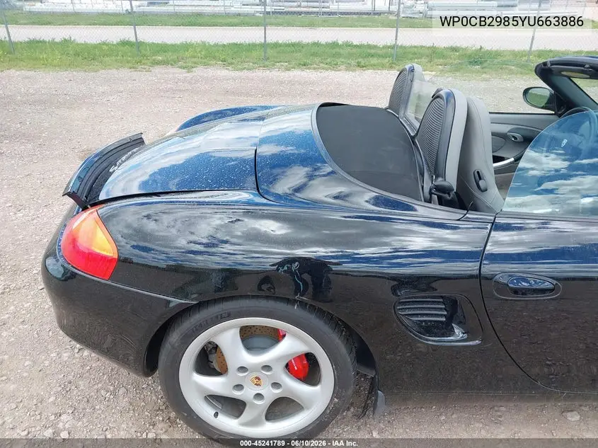 2000 Porsche Boxster S VIN: WP0CB2985YU663886 Lot: 45241789