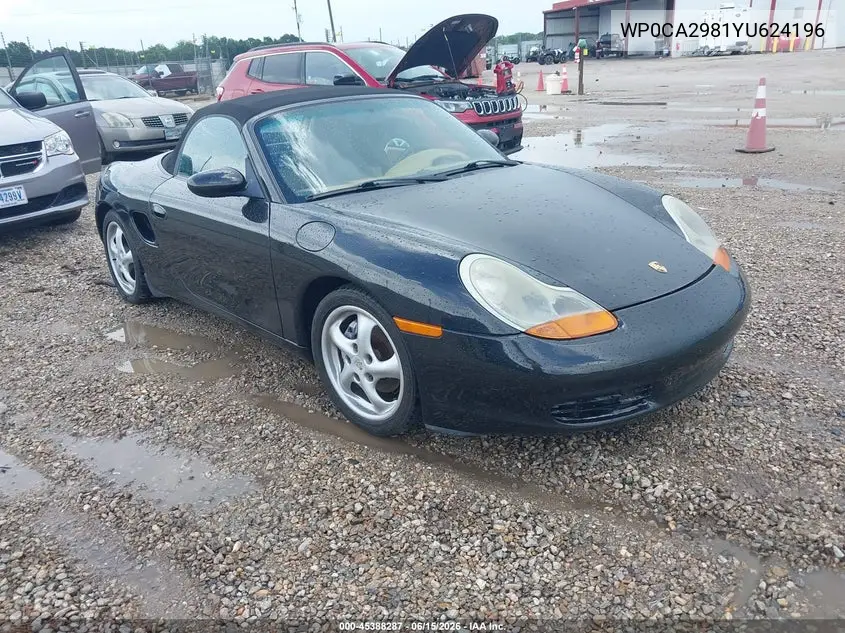 2000 Porsche Boxster VIN: WP0CA2981YU624196 Lot: 45388287