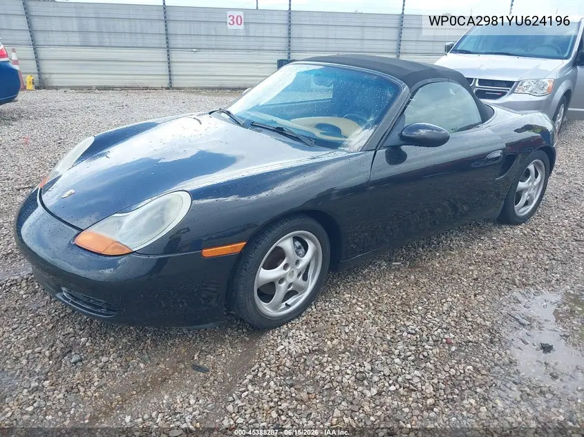 2000 Porsche Boxster VIN: WP0CA2981YU624196 Lot: 45388287
