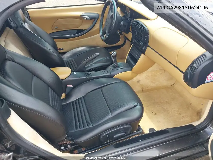 2000 Porsche Boxster VIN: WP0CA2981YU624196 Lot: 45388287