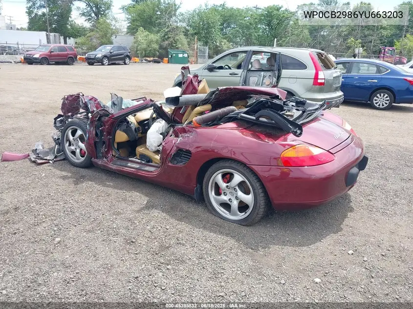 2000 Porsche Boxster S VIN: WP0CB2986YU663203 Lot: 45395832