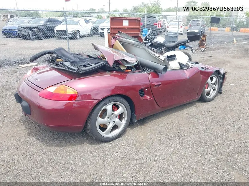 2000 Porsche Boxster S VIN: WP0CB2986YU663203 Lot: 45395832