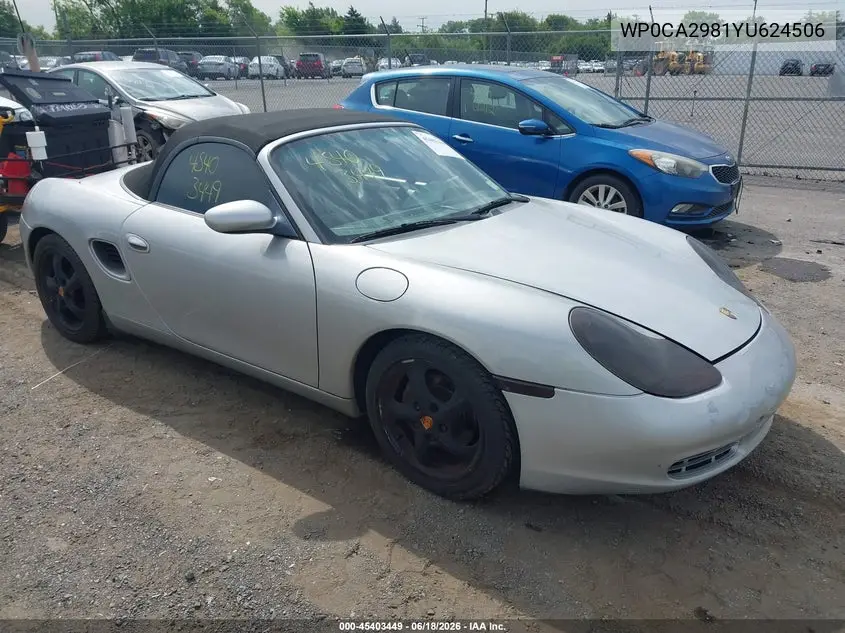 2000 Porsche Boxster VIN: WP0CA2981YU624506 Lot: 45403449