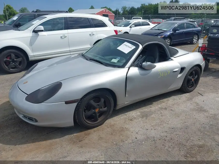2000 Porsche Boxster VIN: WP0CA2981YU624506 Lot: 45403449