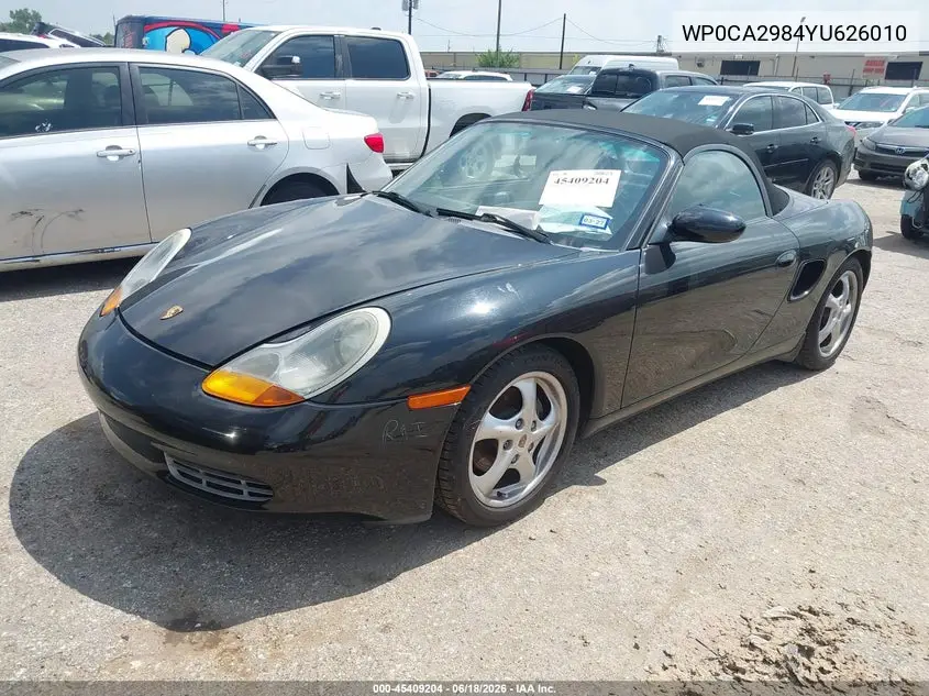 2000 Porsche Boxster VIN: WP0CA2984YU626010 Lot: 45409204