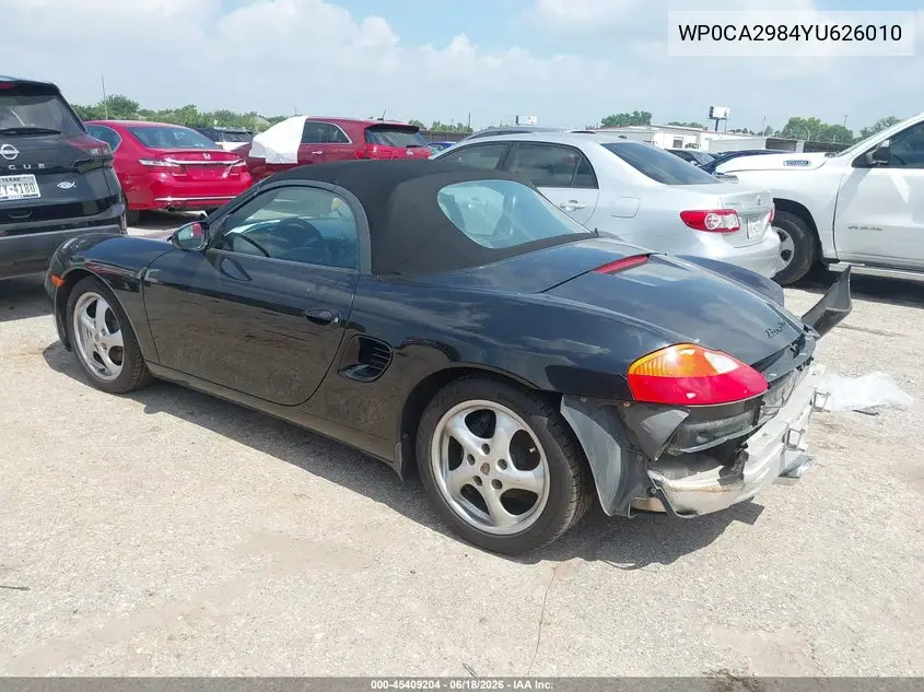 2000 Porsche Boxster VIN: WP0CA2984YU626010 Lot: 45409204