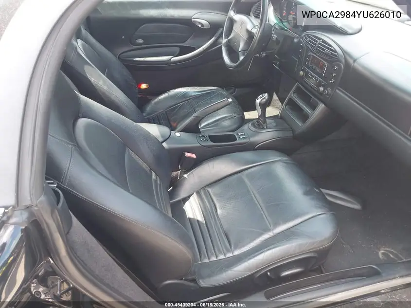 2000 Porsche Boxster VIN: WP0CA2984YU626010 Lot: 45409204