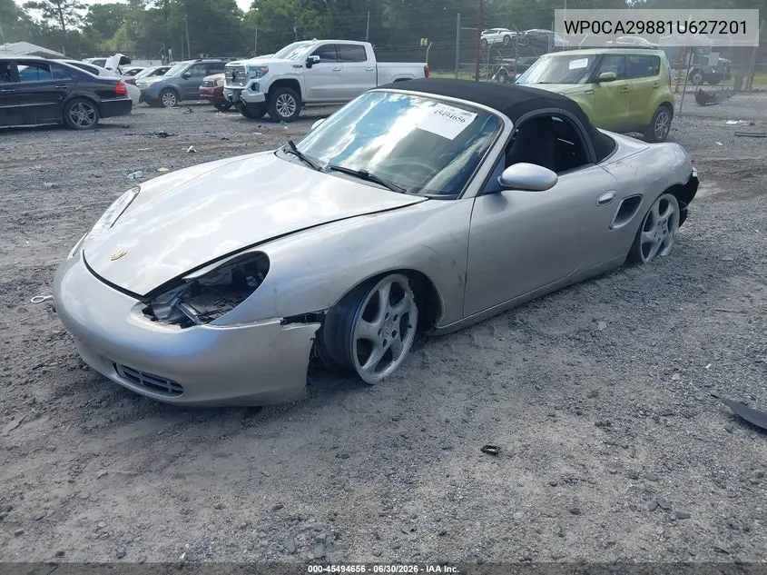 2001 Porsche Boxster VIN: WP0CA29881U627201 Lot: 45494656