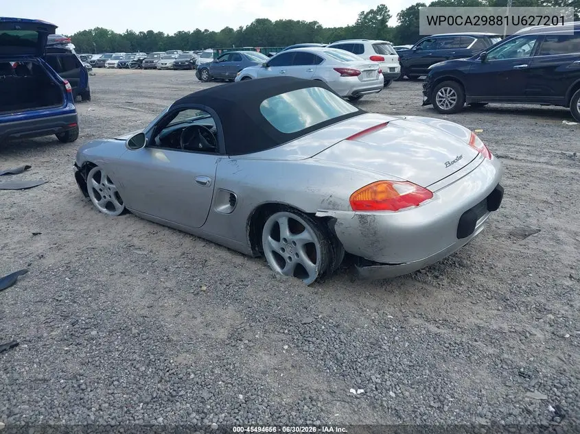 2001 Porsche Boxster VIN: WP0CA29881U627201 Lot: 45494656
