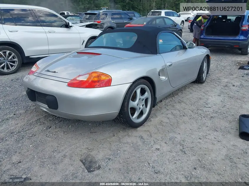 2001 Porsche Boxster VIN: WP0CA29881U627201 Lot: 45494656