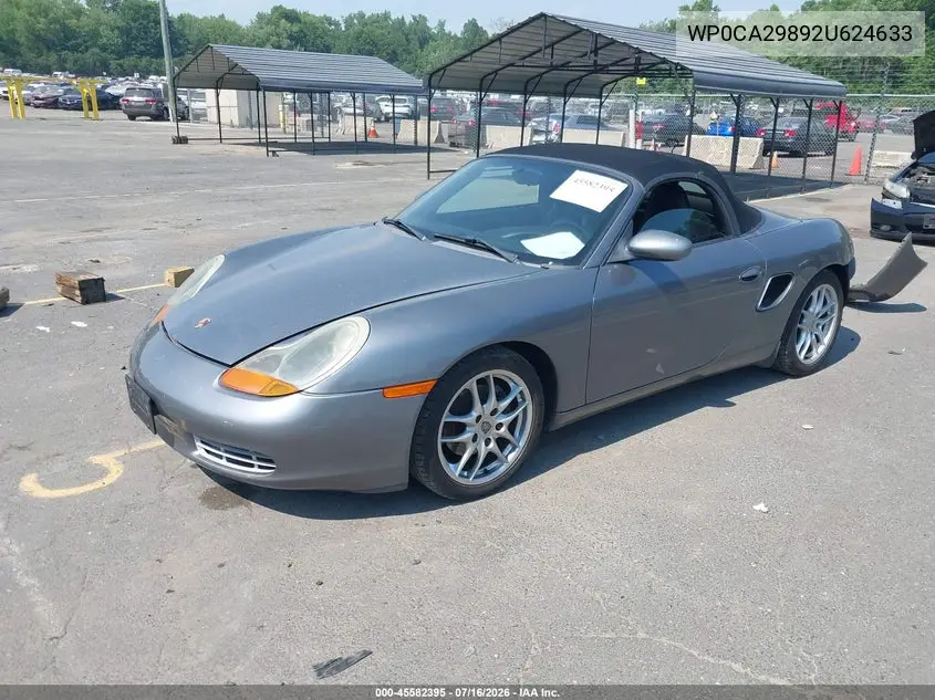 2002 Porsche Boxster VIN: WP0CA29892U624633 Lot: 45582395