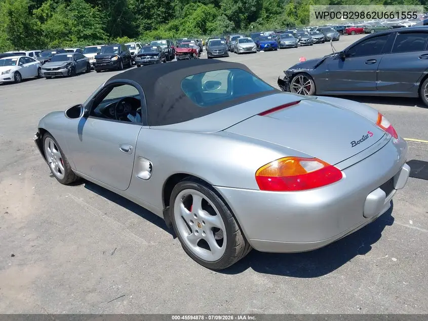 2002 Porsche Boxster S VIN: WP0CB29862U661555 Lot: 45594878