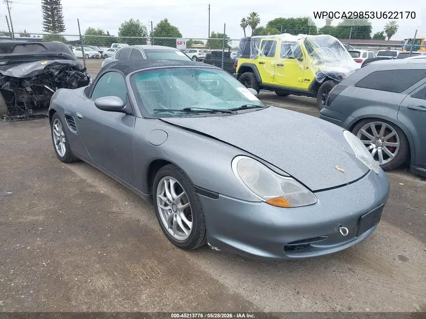 2003 Porsche Boxster VIN: WP0CA29853U622170 Lot: 45213776