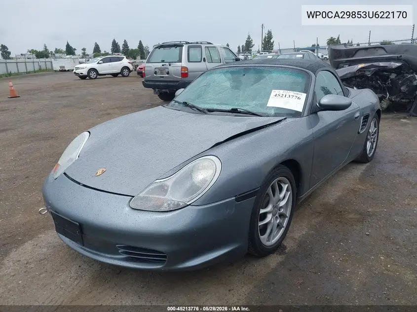 2003 Porsche Boxster VIN: WP0CA29853U622170 Lot: 45213776