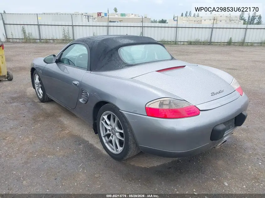 2003 Porsche Boxster VIN: WP0CA29853U622170 Lot: 45213776